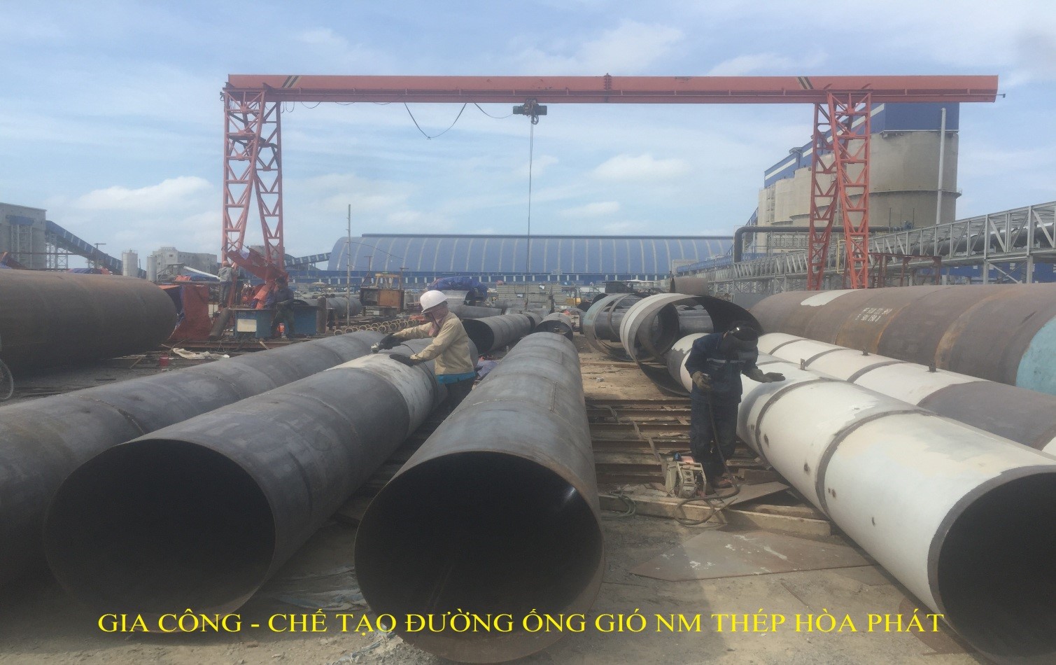 Gia công chế tạo-Đường ống gió- Nhà máy thép Hòa Phát